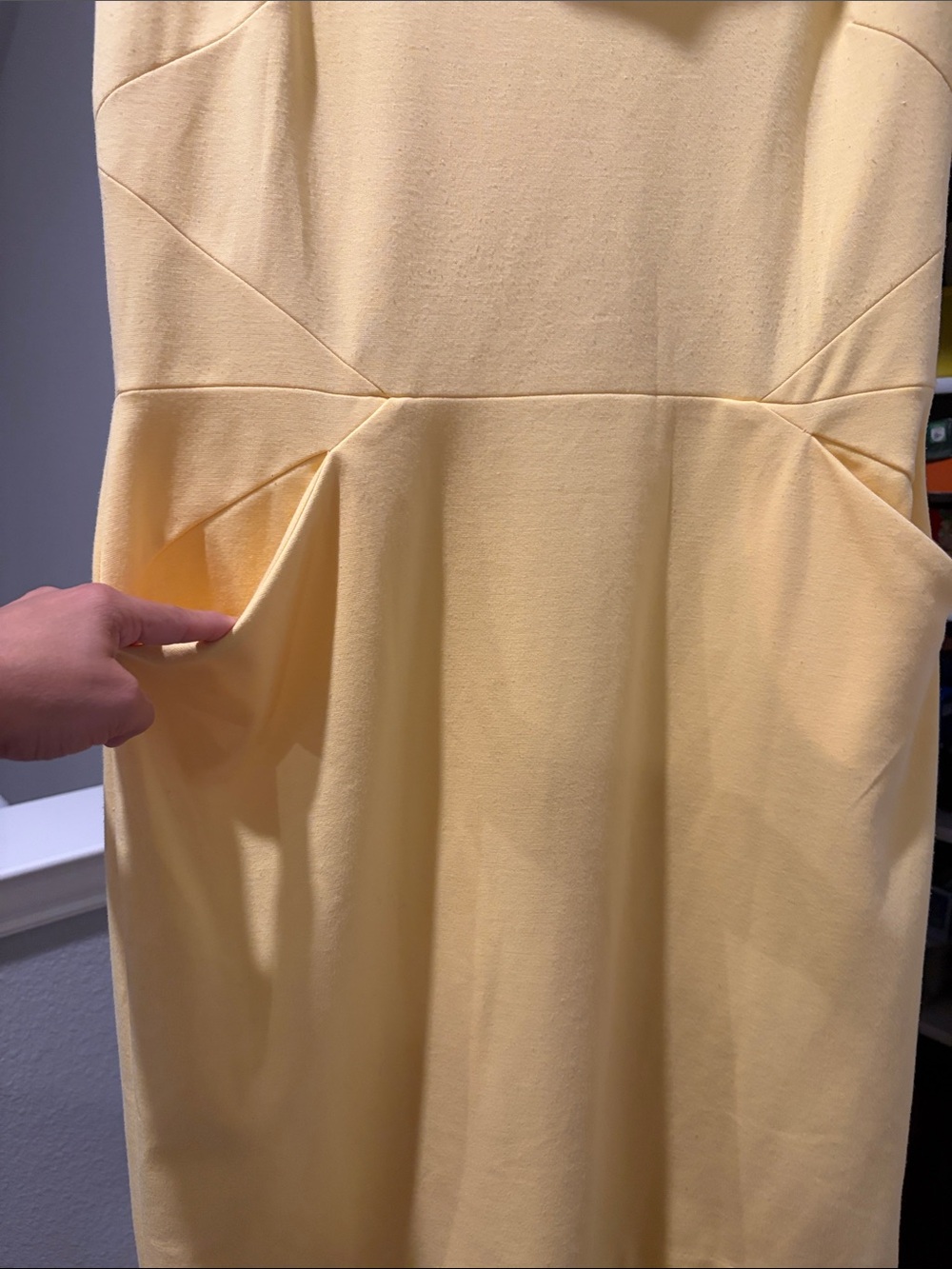 Banana Republic Pale Yellow Midi Dress with Cowl Neck - Picture 5 of 7
